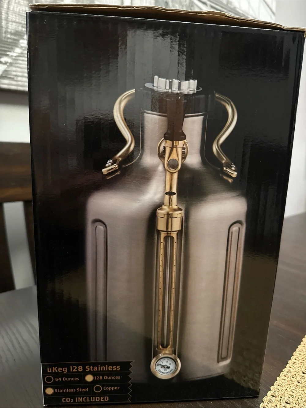 BRAND NEW Growler Werks uKeg Pressurized Growler - Stainless Steel Silver 128 Oz
